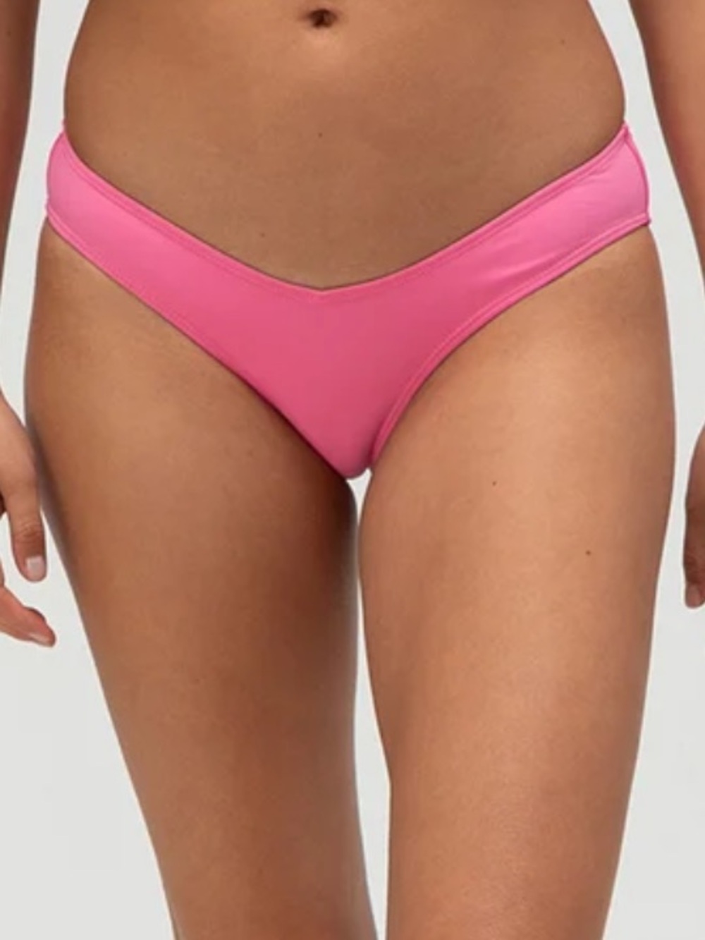 Full Tilt Pink High Leg Bikini Bottoms Moderate Coverage V Cut NWT